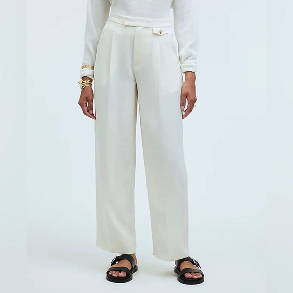 Madewell Rosedale High-Rise Straight Pant in Crepe - Picture 1 of 5